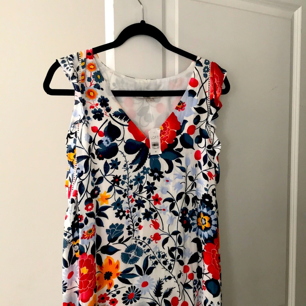 LOFT floral dress size M